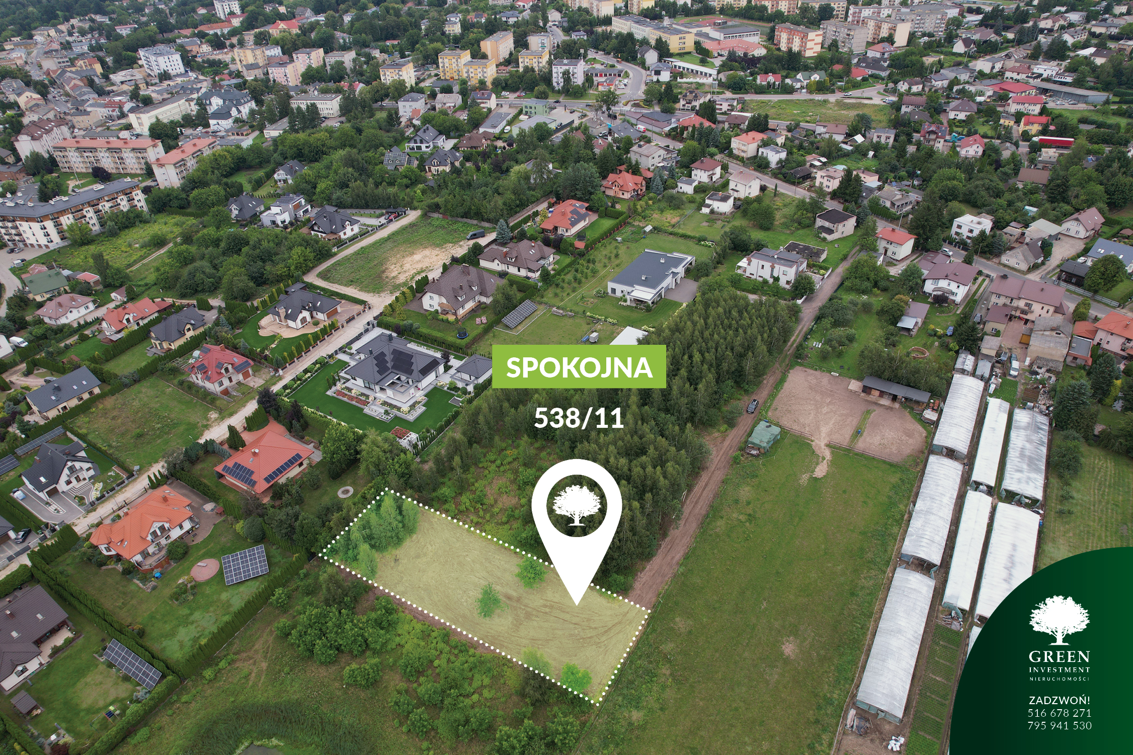 Działka 1187m2 - ulica Spokojna