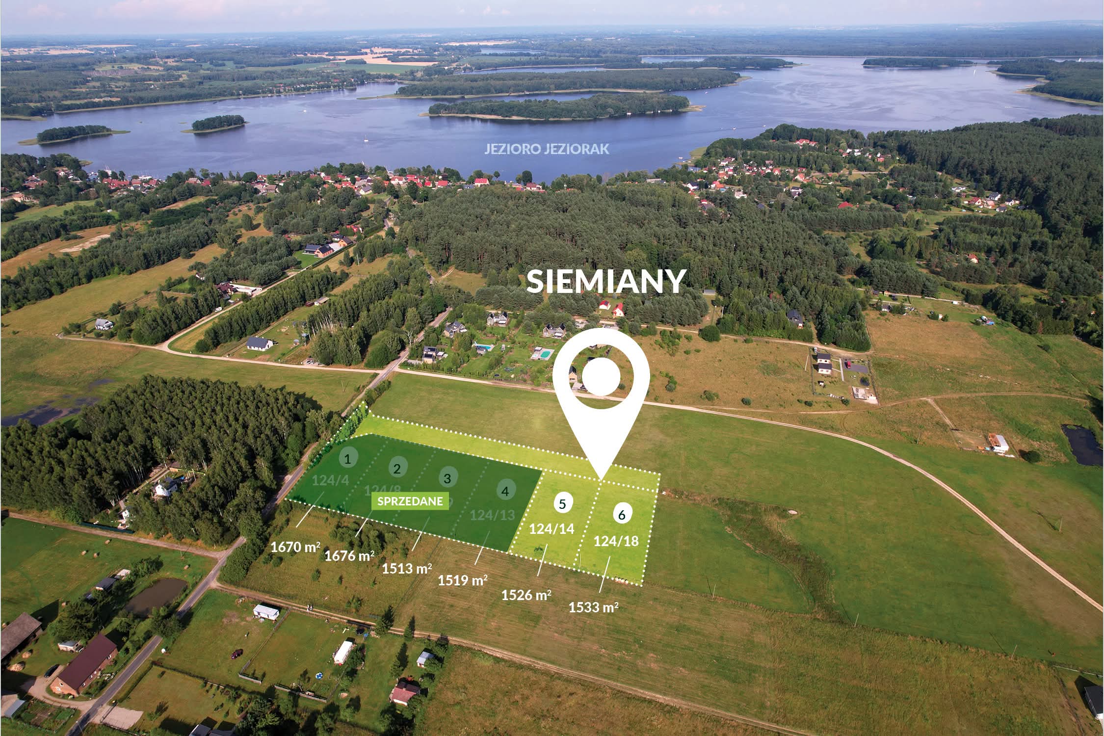 działka na mazurach blisko jeziora jeziorak